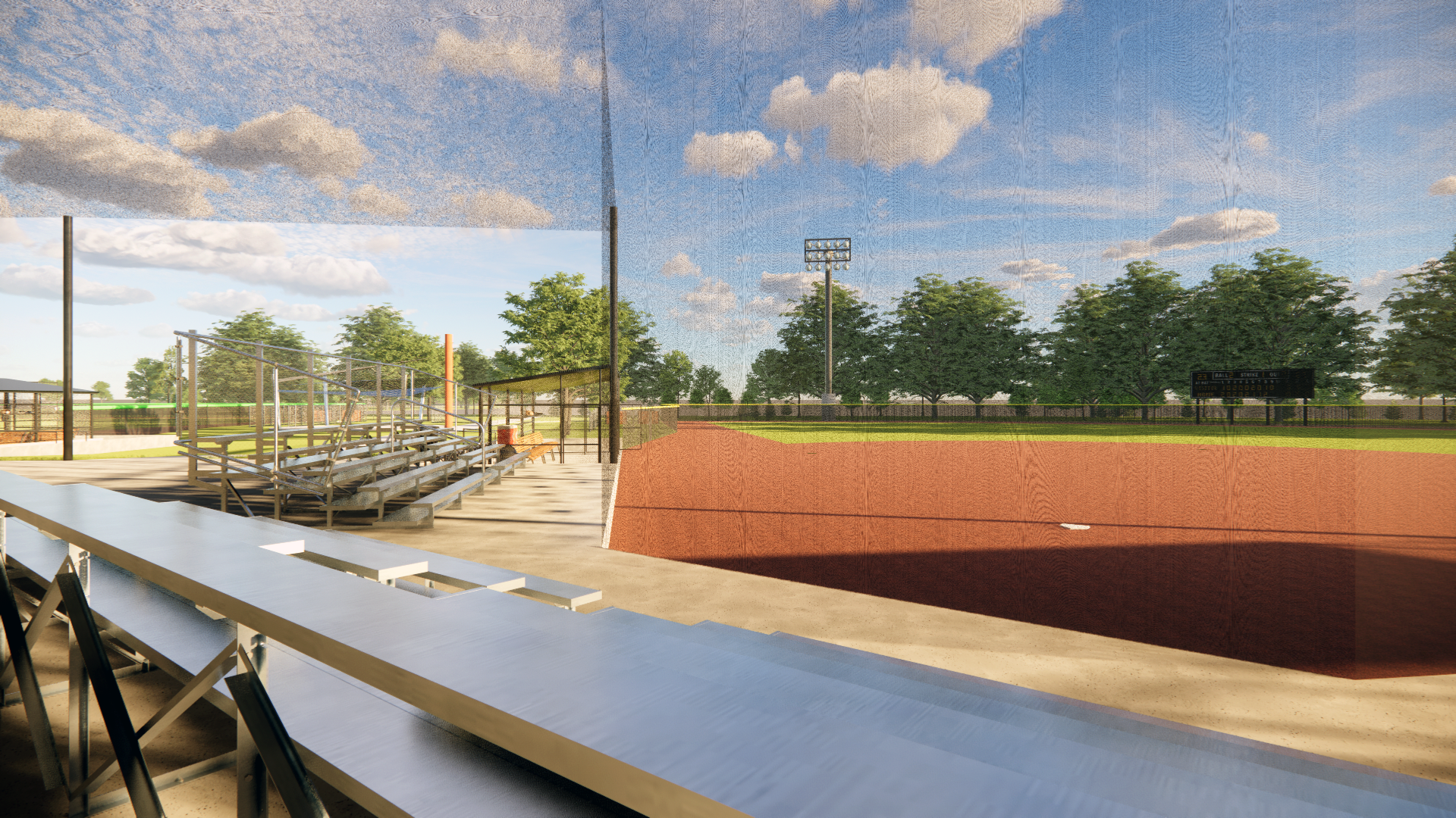Rendering of a softball field at the new CiCo baseball/softball complex
